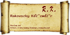 Rakovszky Kázmér névjegykártya